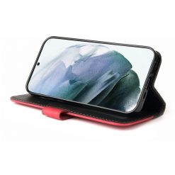 Kryty na mobil | Peňaženkové puzdro Stitching čierno-červené – Samsung Galaxy S22 Ultra | Kryty na mobil