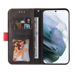 Kryty na mobil | Peňaženkové puzdro Stitching čierno-červené – Samsung Galaxy S22 Ultra | Kryty na mobil