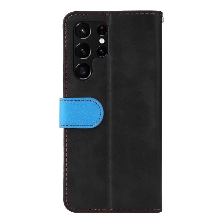 Peňaženkové puzdro Stitching čierno-modré – Samsung Galaxy S22 Ultra | Kryty na mobil Kryty na mobil | Peňaženkové puzdro Stitching čierno-modré – Samsung Galaxy S22 Ultra | Kryty na mobil