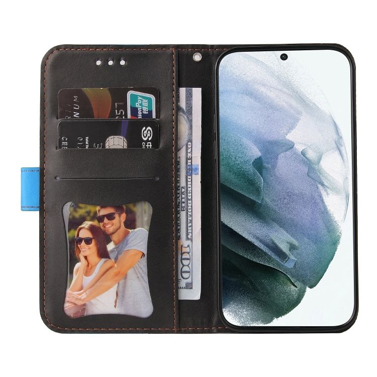 Peňaženkové puzdro Stitching čierno-modré – Samsung Galaxy S22 Ultra | Kryty na mobil Kryty na mobil | Peňaženkové puzdro Stitching čierno-modré – Samsung Galaxy S22 Ultra | Kryty na mobil