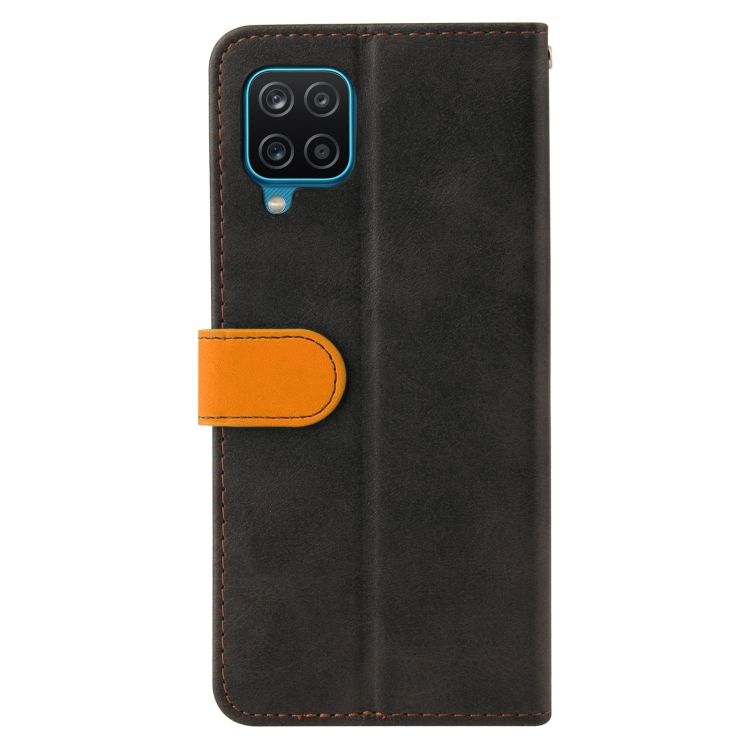 Peňaženkové puzdro Stitching čierno-oranžové – Samsung Galaxy A12 / M12 | Kryty na mobil Kryty na mobil | Peňaženkové puzdro Stitching čierno-oranžové – Samsung Galaxy A12 / M12 | Kryty na mobil