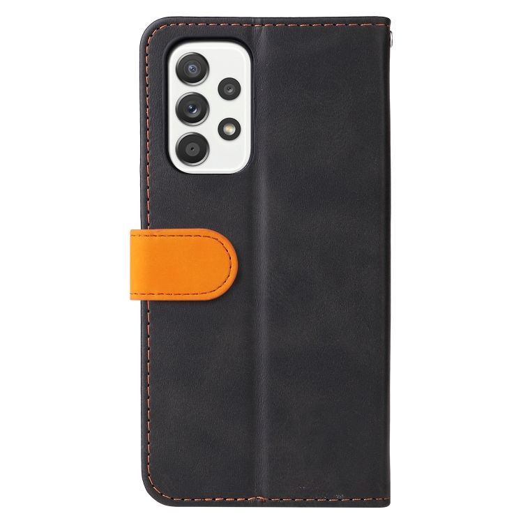 Peňaženkové puzdro Stitching čierno-oranžové – Samsung Galaxy A53 5G | Kryty na mobil Kryty na mobil | Peňaženkové puzdro Stitching čierno-oranžové – Samsung Galaxy A53 5G | Kryty na mobil