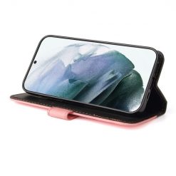 Peňaženkové puzdro Stitching čierno-ružové – Samsung Galaxy S22 Ultra | Kryty na mobil Kryty na mobil | Peňaženkové puzdro Stitching čierno-ružové – Samsung Galaxy S22 Ultra | Kryty na mobil