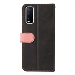 Kryty na mobil | Peňaženkové puzdro Stitching čierno-ružové – Vivo Y20s | Kryty na mobil