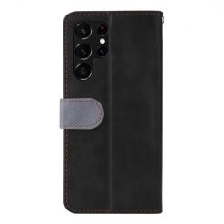 Kryty na mobil | Peňaženkové puzdro Stitching čierno-sivé – Samsung Galaxy S22 Ultra | Kryty na mobil