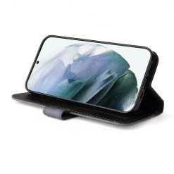 Kryty na mobil | Peňaženkové puzdro Stitching čierno-sivé – Samsung Galaxy S22 Ultra | Kryty na mobil