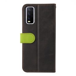Kryty na mobil | Peňaženkové puzdro Stitching čierno-zelené – Vivo Y20s | Kryty na mobil