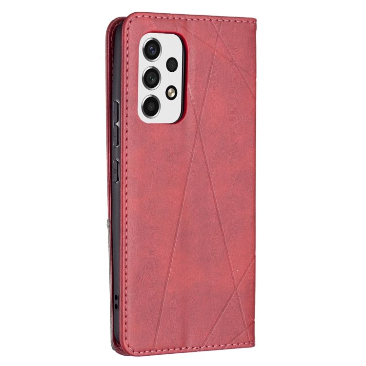 Knižkové puzdro Rhombus červené – Samsung Galaxy A53 5G | Kryty na mobil Kryty na mobil | Knižkové puzdro Rhombus červené – Samsung Galaxy A53 5G | Kryty na mobil