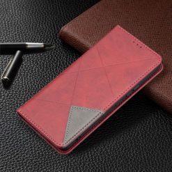 Knižkové puzdro Rhombus červené – Samsung Galaxy A53 5G | Kryty na mobil Kryty na mobil | Knižkové puzdro Rhombus červené – Samsung Galaxy A53 5G | Kryty na mobil
