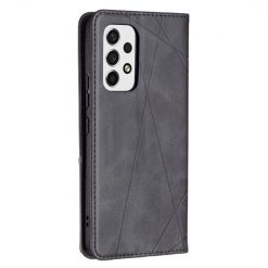 Knižkové puzdro Rhombus čierne – Samsung Galaxy A53 5G | Kryty na mobil Kryty na mobil | Knižkové puzdro Rhombus čierne – Samsung Galaxy A53 5G | Kryty na mobil