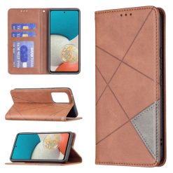 Kryty na mobil | Knižkové puzdro Rhombus hnedé – Samsung Galaxy A53 5G | Kryty na mobil