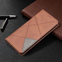 Kryty na mobil | Knižkové puzdro Rhombus hnedé – Samsung Galaxy A53 5G | Kryty na mobil
