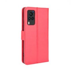 Kryty na mobil | Knižkové puzdro Shockproof Horse Texture červené – Vivo X60 Pro | Kryty na mobil