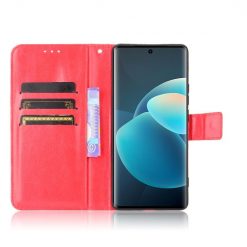 Kryty na mobil | Knižkové puzdro Shockproof Horse Texture červené – Vivo X60 Pro | Kryty na mobil