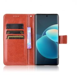 Kryty na mobil | Knižkové puzdro Shockproof Horse Texture hnedé – Vivo X60 Pro | Kryty na mobil