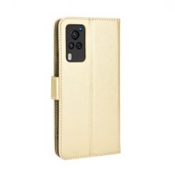 Kryty na mobil | Knižkové puzdro Shockproof Horse Texture zlaté – Vivo X60 Pro | Kryty na mobil
