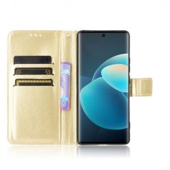 Kryty na mobil | Knižkové puzdro Shockproof Horse Texture zlaté – Vivo X60 Pro | Kryty na mobil