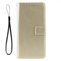 Kryty na mobil | Knižkové puzdro Shockproof Horse Texture zlaté – Vivo X60 Pro | Kryty na mobil