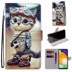 Knižkové puzdro Trendy Cross case Mačka – Samsung Galaxy A13 (4G)