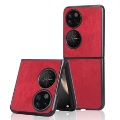 Kryty na mobil | Kryt Shockproof Litchi Texture červený – Huawei P50 Pocket | Kryty na mobil