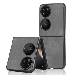 Kryt Shockproof Litchi Texture sivý – Huawei P50 Pocket