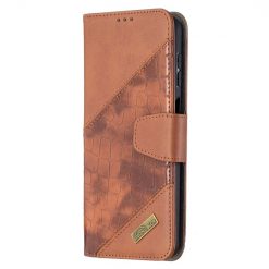 Kryty na mobil | Peňaženkové puzdro Crocodile Texture hnedé – Samsung Galaxy A12 / M12 | Kryty na mobil