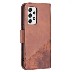 Kryty na mobil | Peňaženkové puzdro Crocodile Texture hnedé – Samsung Galaxy A53 5G | Kryty na mobil