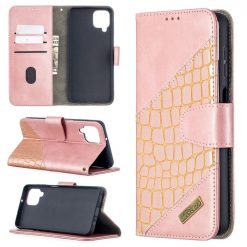 Kryty na mobil | Peňaženkové puzdro Crocodile Texture ružové – Samsung Galaxy A12 / M12 | Kryty na mobil
