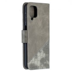 Kryty na mobil | Peňaženkové puzdro Crocodile Texture sivé – Samsung Galaxy A12 / M12 | Kryty na mobil