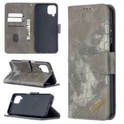 Kryty na mobil | Peňaženkové puzdro Crocodile Texture sivé – Samsung Galaxy A12 / M12 | Kryty na mobil