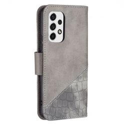 Kryty na mobil | Peňaženkové puzdro Crocodile Texture sivé – Samsung Galaxy A53 5G | Kryty na mobil