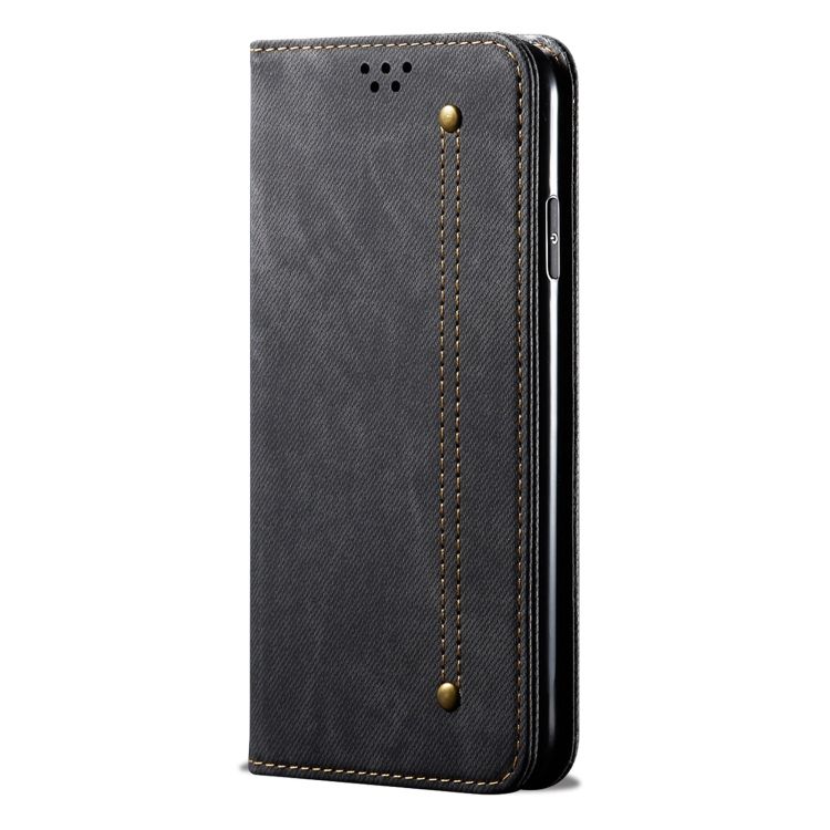 Peňaženkové puzdro Denim Texture čierne – Xiaomi Redmi Note 11s / Note 11 4G | Kryty na mobil Kryty na mobil | Peňaženkové puzdro Denim Texture čierne – Xiaomi Redmi Note 11s / Note 11 4G | Kryty na mobil