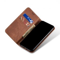 Peňaženkové puzdro Denim Texture hnedé – Xiaomi Redmi Note 11s / Note 11 4G | Kryty na mobil Kryty na mobil | Peňaženkové puzdro Denim Texture hnedé – Xiaomi Redmi Note 11s / Note 11 4G | Kryty na mobil