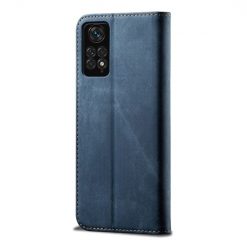 Kryty na mobil | Peňaženkové puzdro Denim Texture modré – Xiaomi Redmi Note 11s / Note 11 4G | Kryty na mobil