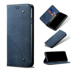 Kryty na mobil | Peňaženkové puzdro Denim Texture modré – Xiaomi Redmi Note 11s / Note 11 4G | Kryty na mobil