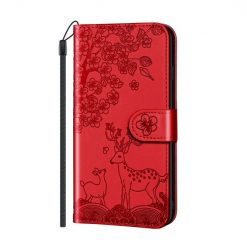 Kryty na mobil | Peňaženkové puzdro Embossing Pattern Jeleň červené – Samsung Galaxy A12 / M12 | Kryty na mobil