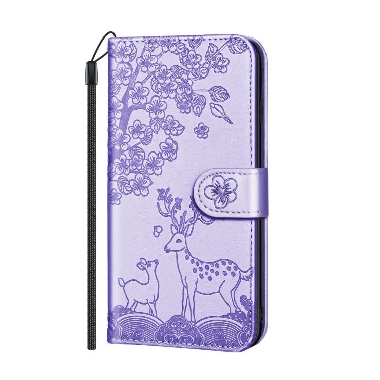 Peňaženkové puzdro Embossing Pattern Jeleň fialové – Samsung Galaxy A12 / M12 | Kryty na mobil Kryty na mobil | Peňaženkové puzdro Embossing Pattern Jeleň fialové – Samsung Galaxy A12 / M12 | Kryty na mobil