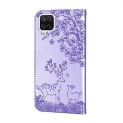 Peňaženkové puzdro Embossing Pattern Jeleň fialové – Samsung Galaxy A12 / M12 | Kryty na mobil Kryty na mobil | Peňaženkové puzdro Embossing Pattern Jeleň fialové – Samsung Galaxy A12 / M12 | Kryty na mobil