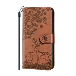 Kryty na mobil | Peňaženkové puzdro Embossing Pattern Jeleň hnedé – Samsung Galaxy A12 / M12 | Kryty na mobil