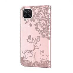 Kryty na mobil | Peňaženkové puzdro Embossing Pattern Jeleň ružové – Samsung Galaxy A12 / M12 | Kryty na mobil