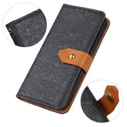 Kryty na mobil | Peňaženkové puzdro Embossing Pattern Kvety čierne – Xiaomi Redmi Note 11S / Note 11 4G | Kryty na mobil