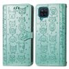 Kryty na mobil | Peňaženkové puzdro Embossing Pattern Pes a Mačka modré – Samsung Galaxy A12 / M12 | Kryty na mobil