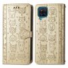 Kryty na mobil | Peňaženkové puzdro Embossing Pattern Pes a Mačka bledoružové – Samsung Galaxy A12 / M12 | Kryty na mobil