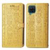 Kryty na mobil | Peňaženkové puzdro Embossing Pattern Pes a Mačka zlaté – Samsung Galaxy A12 / M12 | Kryty na mobil