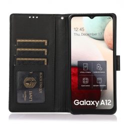 Kryty na mobil | Peňaženkové puzdro Embossing Pattern Slnečnica čierne – Samsung Galaxy A12 / M12 | Kryty na mobil
