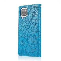 Kryty na mobil | Peňaženkové puzdro Embossing Pattern Slnečnica modré – Samsung Galaxy A12 / M12 | Kryty na mobil