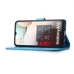 Kryty na mobil | Peňaženkové puzdro Embossing Pattern Slnečnica modré – Samsung Galaxy A12 / M12 | Kryty na mobil