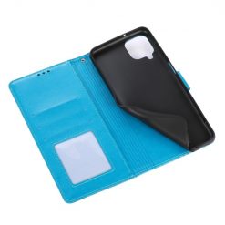 Kryty na mobil | Peňaženkové puzdro Embossing Pattern Slnečnica modré – Samsung Galaxy A12 / M12 | Kryty na mobil
