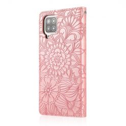 Peňaženkové puzdro Embossing Pattern Slnečnica ružové – Samsung Galaxy A12 / M12 | Kryty na mobil Kryty na mobil | Peňaženkové puzdro Embossing Pattern Slnečnica ružové – Samsung Galaxy A12 / M12 | Kryty na mobil