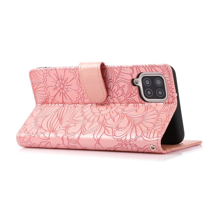 Peňaženkové puzdro Embossing Pattern Slnečnica ružové – Samsung Galaxy A12 / M12 | Kryty na mobil Kryty na mobil | Peňaženkové puzdro Embossing Pattern Slnečnica ružové – Samsung Galaxy A12 / M12 | Kryty na mobil